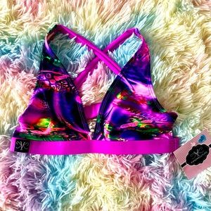 NEW KANDI KOUTURE Dark Watercolor Teen Small (3-5) bra top!